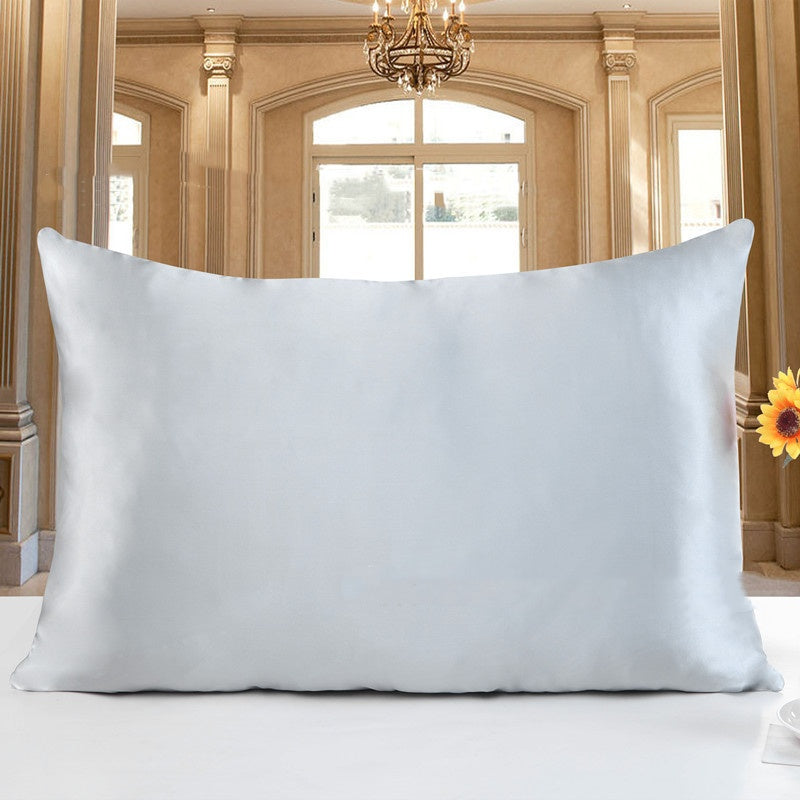 Silver 100% silk pillowcase