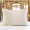 Beige 100% silk pillowcase