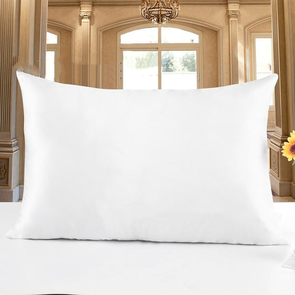 White 100% silk pillowcase